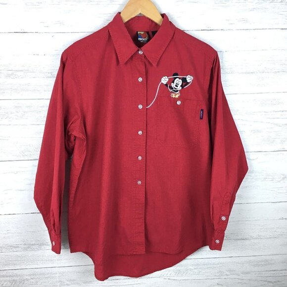 Vintage Disney Mickey Unlimited Red Mickey Mouse Shirt Women's Medium - Picture 1 of 9